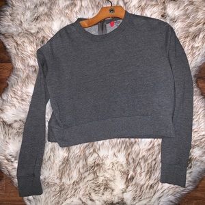 Grey sweater crop top